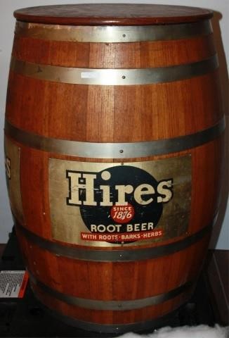 1950S HIRES ROOT BEER BARREL DISPENSER,