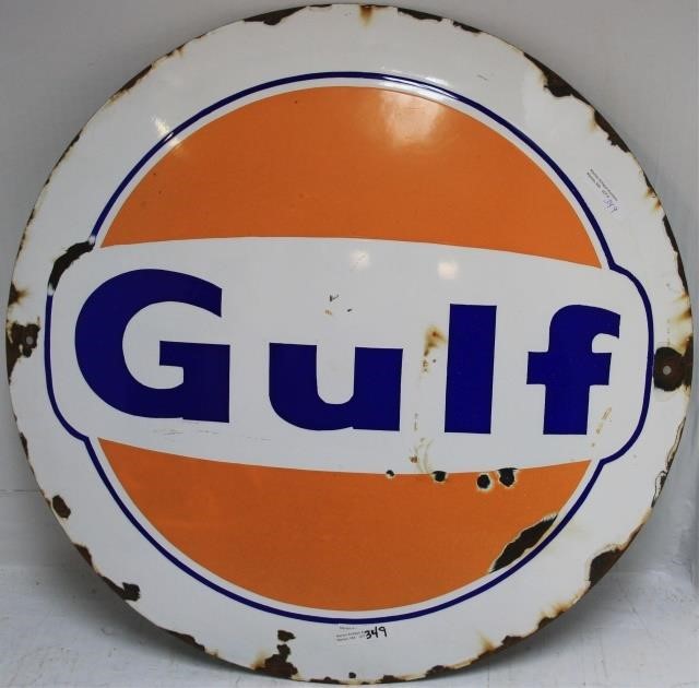 VINTAGE CA. 1960S PORCELAIN ENAMEL GULF