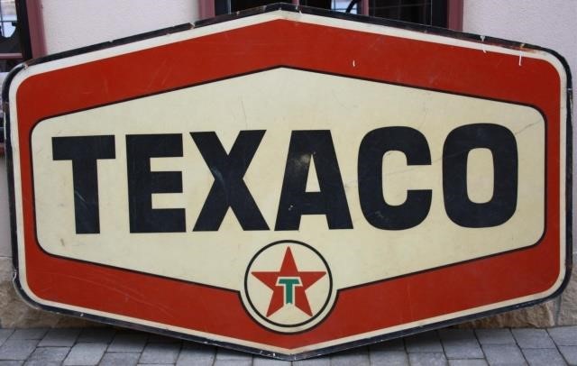 VINTAGE TEXACO ADVERTISING DOUBLE SIDED