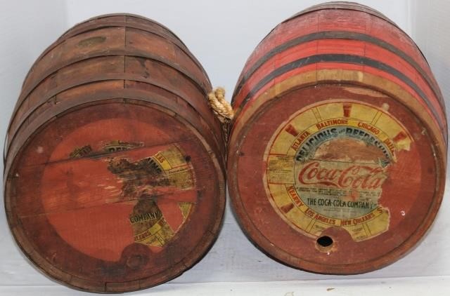 2 COCA-COLA, EARLY 20TH CENTURY WOODEN