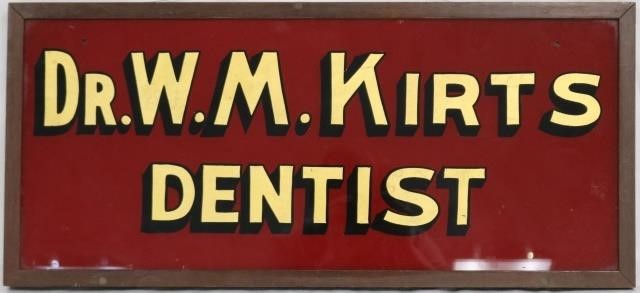 REVERSE PAINTED GLASS DENTIST SIGN  2c1f33