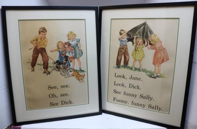 2 FRAMED COLORED PRINTS OF DICK 2c1f67