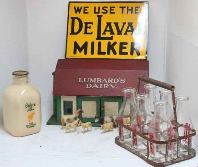 DAIRY LOT, TO INCLUDE: 6 MILK GLASS