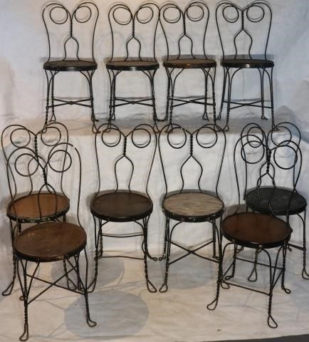 10 ICE CREAM PARLOR CHAIRS, 1920’S,