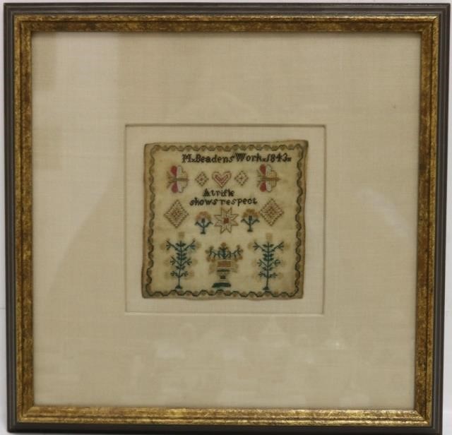 RARE 19TH CENTURY MINIATURE SAMPLER 2c1ff4