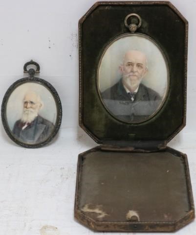 TWO FRAMED MINIATURE PORTRAIT PAINTINGS 2c201e