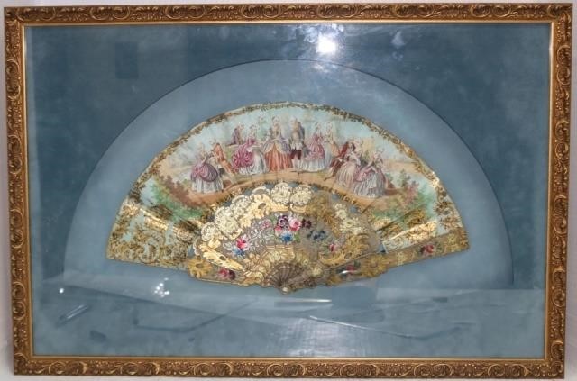 19TH CENTURY FRENCH FAN, DEPICTING