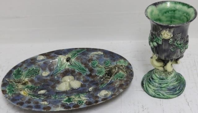 TWO PIECES OF 19TH CENTURY MAJOLICA  2c2092