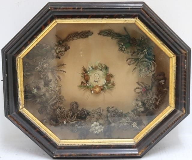 MID 19TH CENTURY HAIR WREATH IN 2c20bf