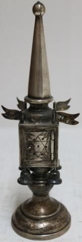 19TH CENTURY SILVER SPICE TOWER, CONTINENTAL.MARKED