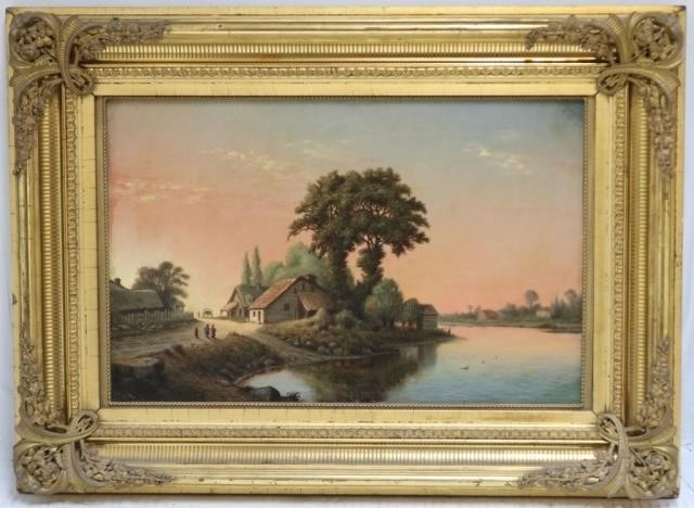 FRAMED OIL PAINTING ON BOARD LATE 2c210a
