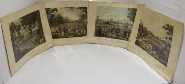 LOT OF FOUR HAND COLORED ENGRAVINGS 2c2149