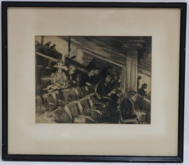 FRAMED AND GLAZED DRAWING DEPICTING