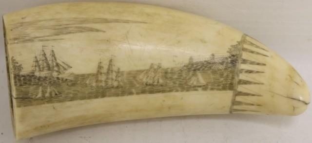 EXCEPTIONAL MID 19TH C WHALE TOOTH 2c2193