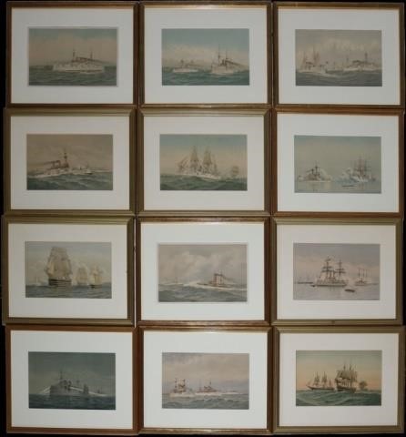 SET OF 12 COLORED LITHOGRAPHS AFTER