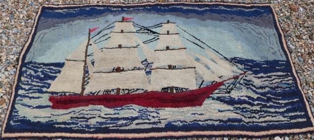 EARLY 20TH C HAND HOOKED RUG DEPICTING 2c21d3