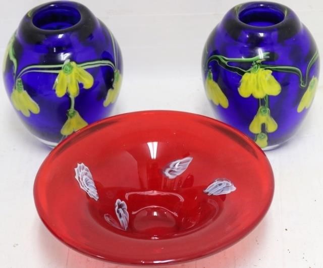 3 PIECES 20TH C ITALIAN ART GLASS