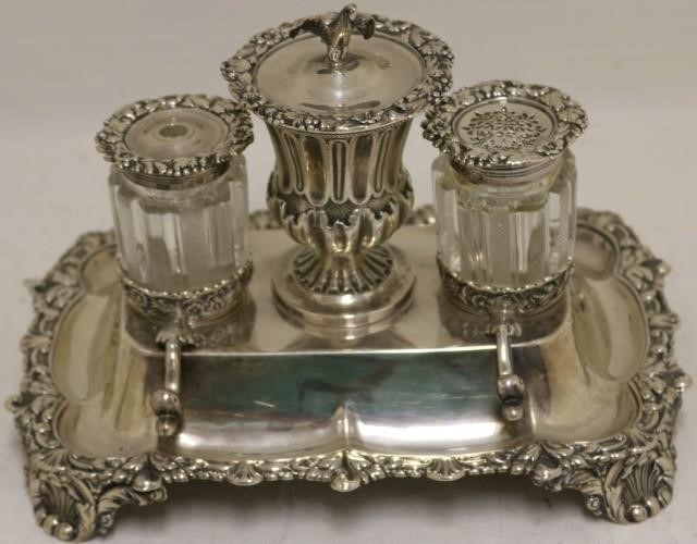 GEORGIAN SILVER INK STAND BY RICHARD 2c21fa