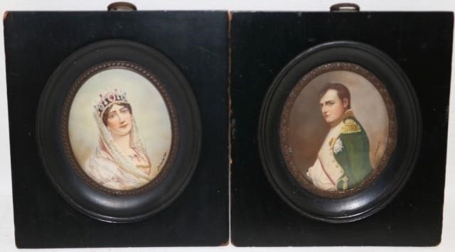 PAIR OF MINIATURE 19TH C PORTRAITS