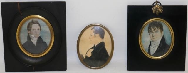 THREE 19TH C MINIATURE PORTRAITS 2c2228