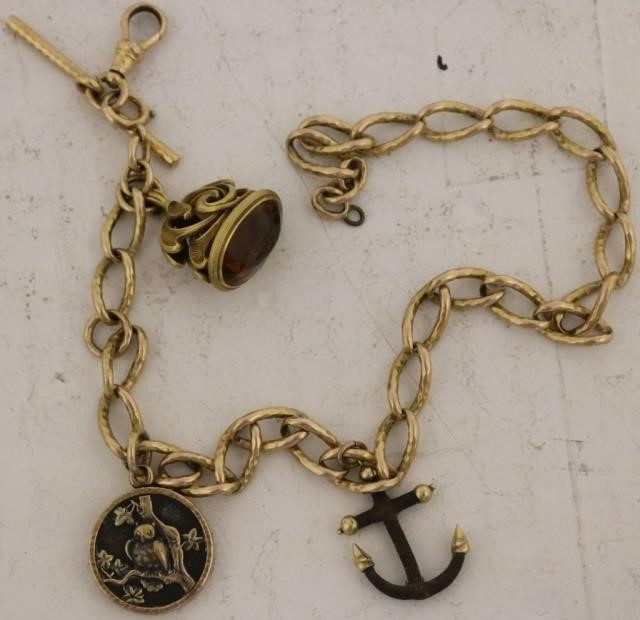 14KT GOLD WATCH CHAIN 19TH C 2c2246