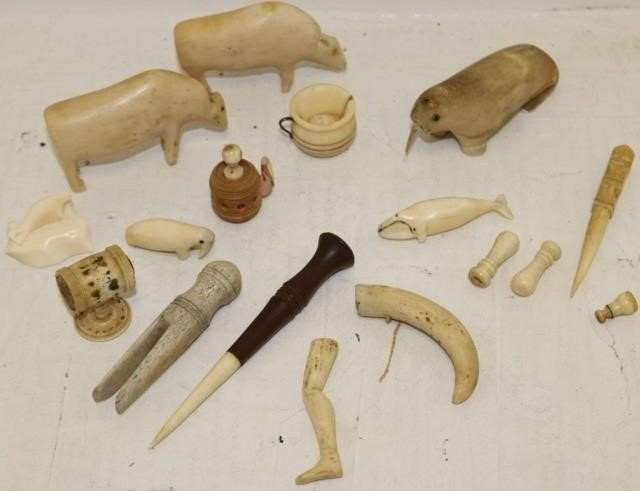 17 PIECES OF 19TH C MOSTLY ESKIMO