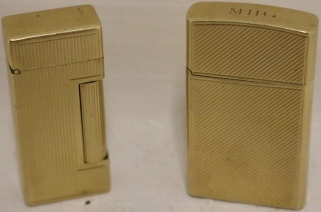 TWO 14KT. GOLD LIGHTERS.  ONE IS