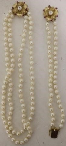 DOUBLE STRAND 16" PEARL NECKLACE