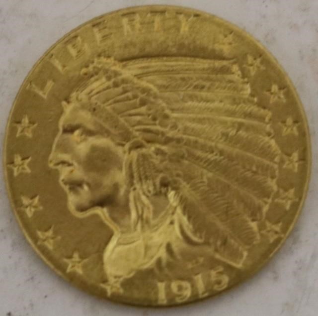 2 1/2 DOLLAR 1915 INDIAN HEAD GOLD
