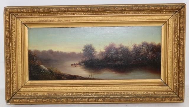 19TH C OIL PAINTING ON BOARD SIGNED 2c22b9