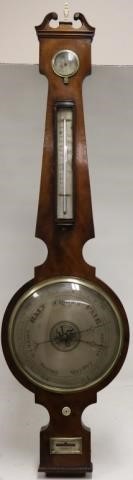 19TH C BANJO FORM ENGLISH BAROMETER,