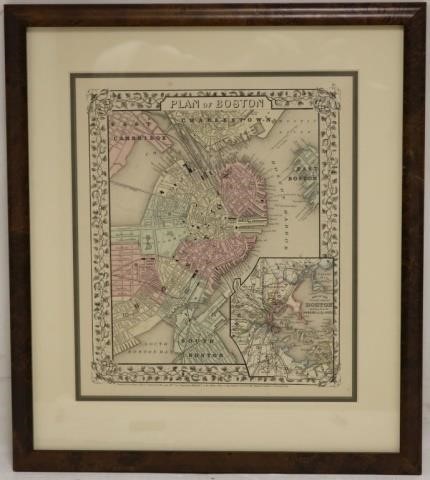 MAP PLAN OF BOSTON CA 1867 BY 2c2315