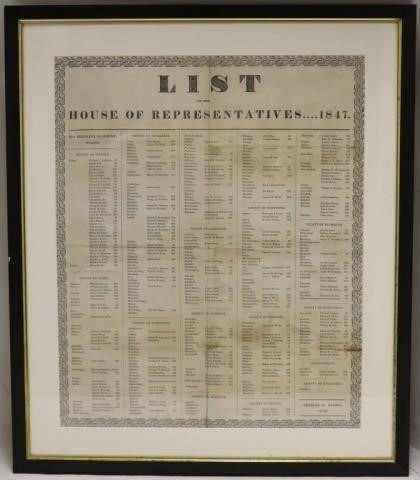 BROADSIDE FROM HOUSE OF REPRESENTATIVES
