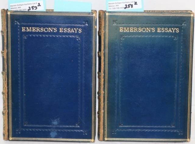 EMERSON S ESSAYS 2 VOL FINELY 2c2333