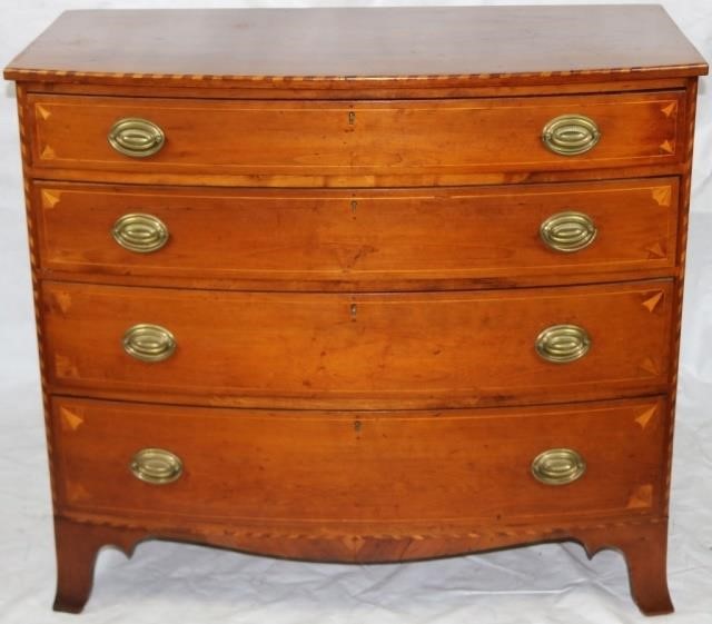 EARLY 19TH C AMERICAN CHERRY INLAID 2c2351