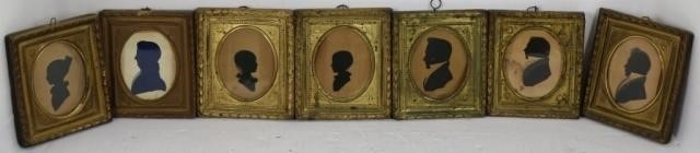 LOT OF SEVEN 19TH C SILHOUETTES 2c2352