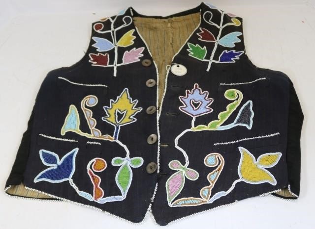 LATE 19TH C WINNEBAGO BEADED VEST 2c2372