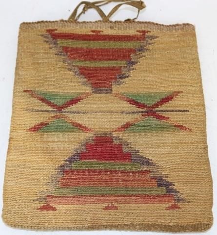 LATE 19TH CENTURY CORN HUSK BAG WITH