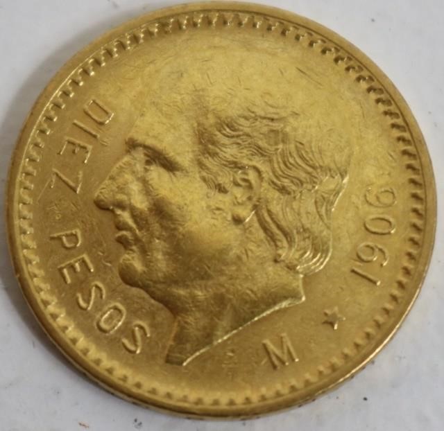 1906 TEN PESO MEXICAN GOLD COIN  2c23d6