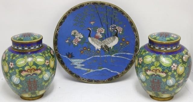 3 PCS OF EARLY 20TH C CLOISONNE