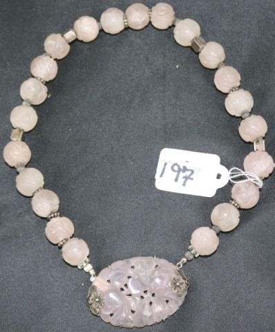 LAVENDER JADE NECKLACE WITH CARVED 2c23f9