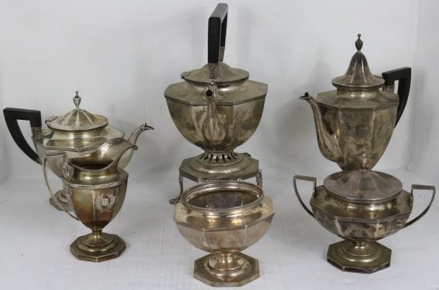 6 PIECE STERLING SILVER TEA AND