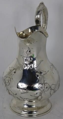 19TH C COIN SILVER PITCHER WITH