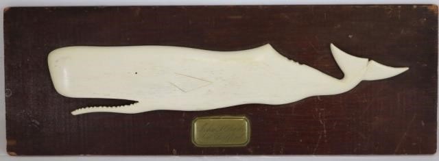 CARVED WHALEBONE PLAQUE 19TH C  2c244d