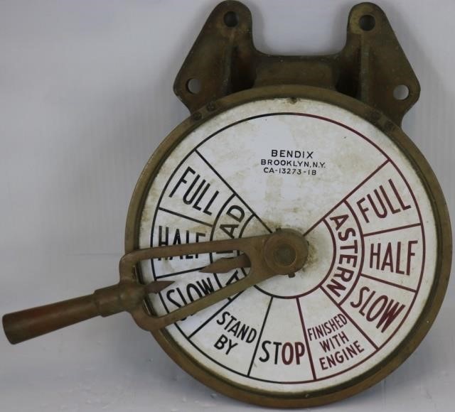 BENDIX BRASS ENGINE ORDER TELEGRAPH,