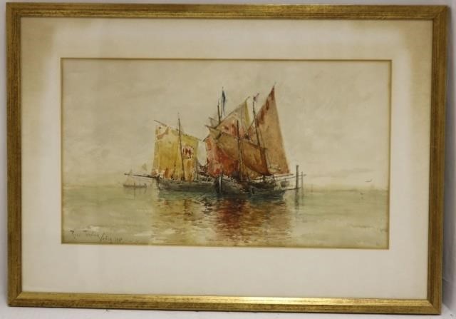 ROSS TURNER 1847 1915 NY WATERCOLOR  2c249a