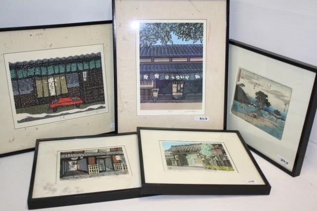 5 FRAMED JAPANESE WOODBLOCK PRINTS 2c24b4