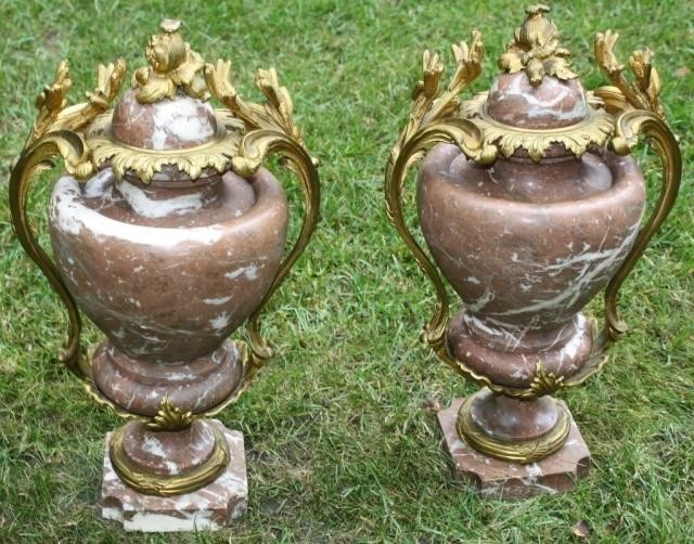 PAIR OF 19TH C FRENCH PINK MARBLE 2c24c7