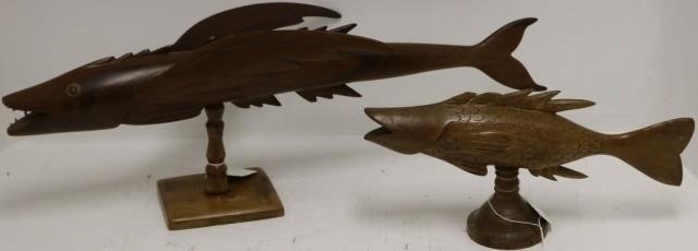 2 CARVED WOODEN PITCAIRN ISLAND