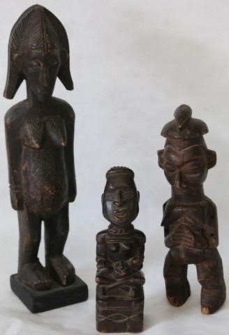 3 EARLY CARVED AFRICAN FIGURES 2c24e5